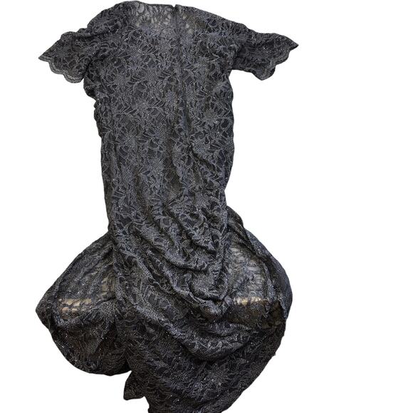 XSCAPE Full Length Dress Womens 18W Gray Lace Zip Lined Evening Gown Orig $300 - Picture 8 of 10